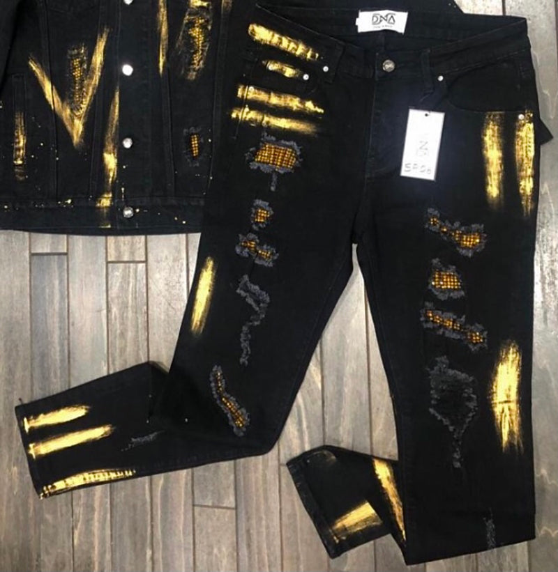 DNA Premium Black/Gold Jeans