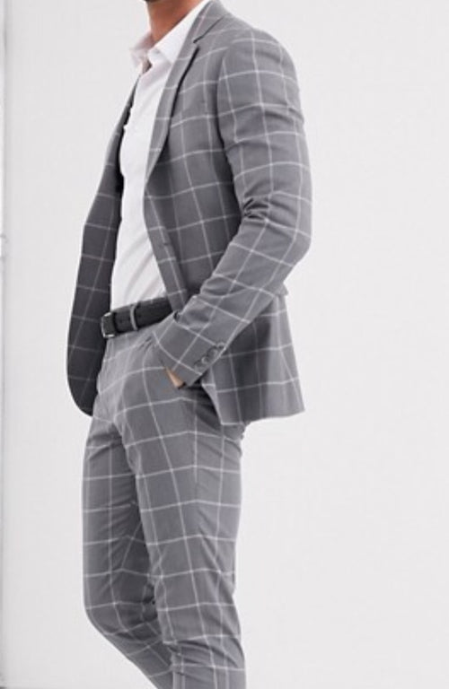Light Grey Mantoni Suit Windowpane