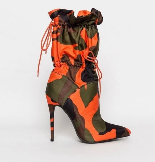 Camo Orange and Green Boot