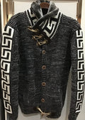 Men Shawl Neck Sweater w/Faux Fur