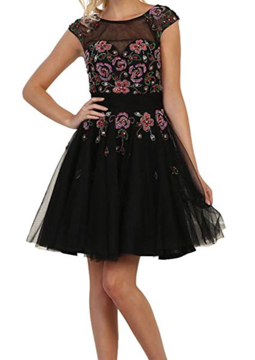 Black Rainbow Tutu Dress