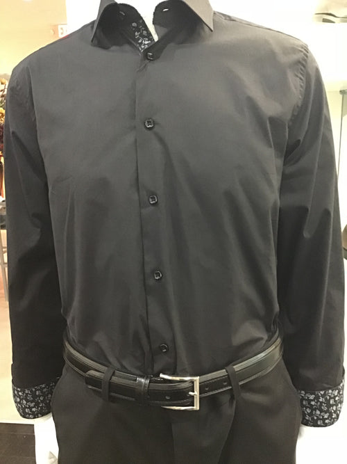 Suslo Couture Black wrinkle free shirt